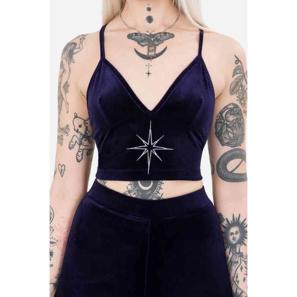 Restyle - STARLIGHT Crop top - Donkerblauw